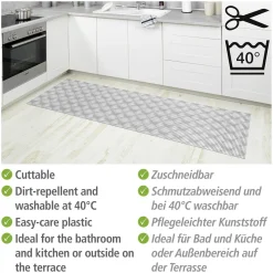 Wenko Badematte Flow Grau 65 x 200 cm Weichschaummatte
