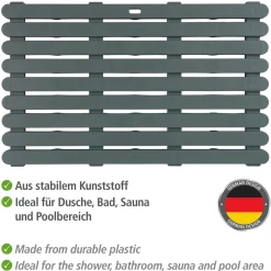 Wenko Badematte Indoor und Outdoor Grau 50 x 80 cm