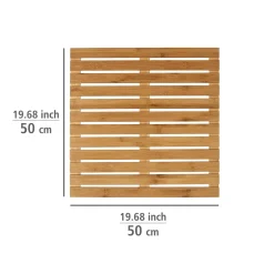Wenko Baderost Indoor und Outdoor Bambus 50 x 50 cm Badematte Bodenrost für Dusche Bad Pool mit rutschhemmender Unterseite