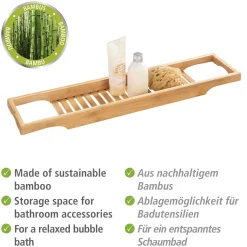 Wenko Badewannenablage Bambusa aus Bambus Badewannenbrücke