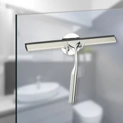 Wenko Badezimmerwischer Terni Plus Duschabzieher mit Turbo-Loc Wandbefestigung zum Ankleben