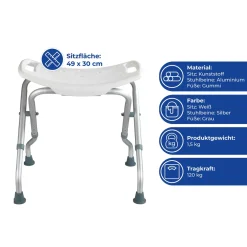 Wenko Badhocker Secura klappbar bis 120 kg Tragkraft