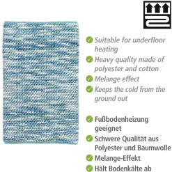 Wenko Badteppich Urdu Aqua 60 x 90 cm Mit Melagne-Effekt
