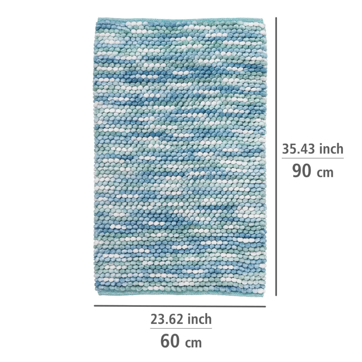 Wenko Badteppich Urdu Aqua 60 x 90 cm Mit Melagne-Effekt
