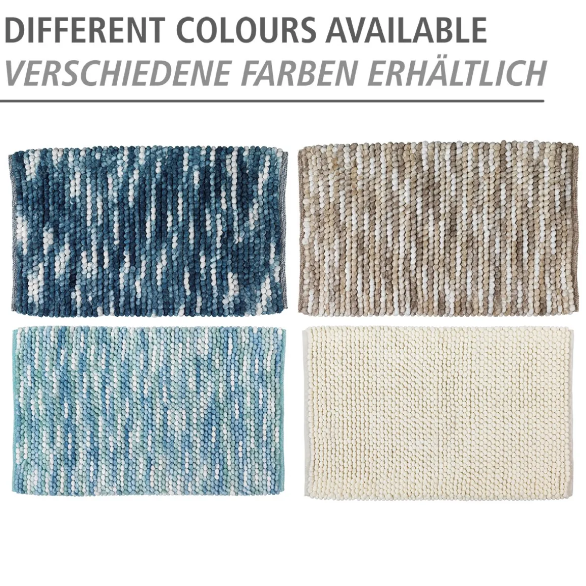 Wenko Badteppich Urdu Aqua 60 x 90 cm Mit Melagne-Effekt