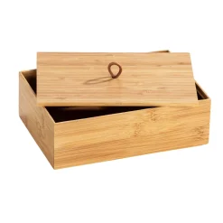 Wenko Bambus Box Terra L mit Deckel 2er Set