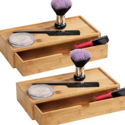 Wenko Bambus Box Terra mit Schublade 2er Set