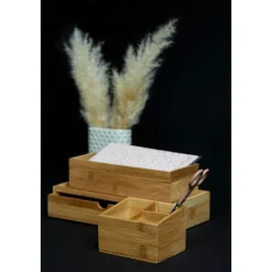 Wenko Bambus Box Terra mit Schublade 2er Set