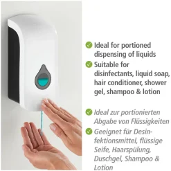 Wenko Desinfektionsmittel-Spender Ranera L Weiß Seifenspender und Desinfektionsspender Füllmenge 740 ml