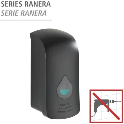 Wenko Desinfektionsmittel-Spender Ranera L Schwarz Seifenspender und Desinfektionsspender Füllmenge 740 ml