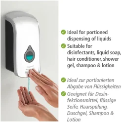 Wenko Desinfektionsmittel-Spender Ranera L Chrom Seifenspender und Desinfektionsspender Füllmenge 740 ml