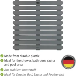 Wenko Duschmatte Indoor und Outdoor Grau 55 x 55 cm