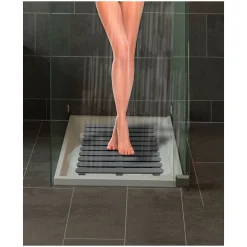 Wenko Duschmatte Indoor und Outdoor Grau 55 x 55 cm