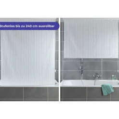 Wenko Duschrollo 128 x 240 cm schnelltrocknendes Rollo für Dusche und Badewanne