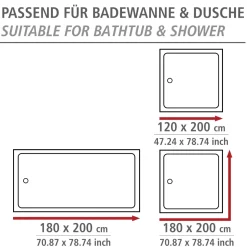 Wenko Duschvorhang Portugal Textil Polyester 180 x 200 cm waschbar