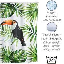 Wenko Duschvorhang Tucan Textil Polyester 180 x 200 cm waschbar