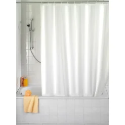 Wenko Duschvorhang Uni Weiß Textil Polyester 240 x 180 cm waschbar
