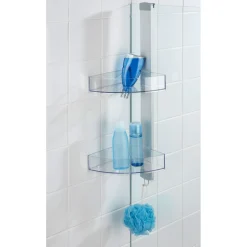 Wenko Eck-Duschcaddy Premium mit 2 Ablagen und Edelstahl-Haken