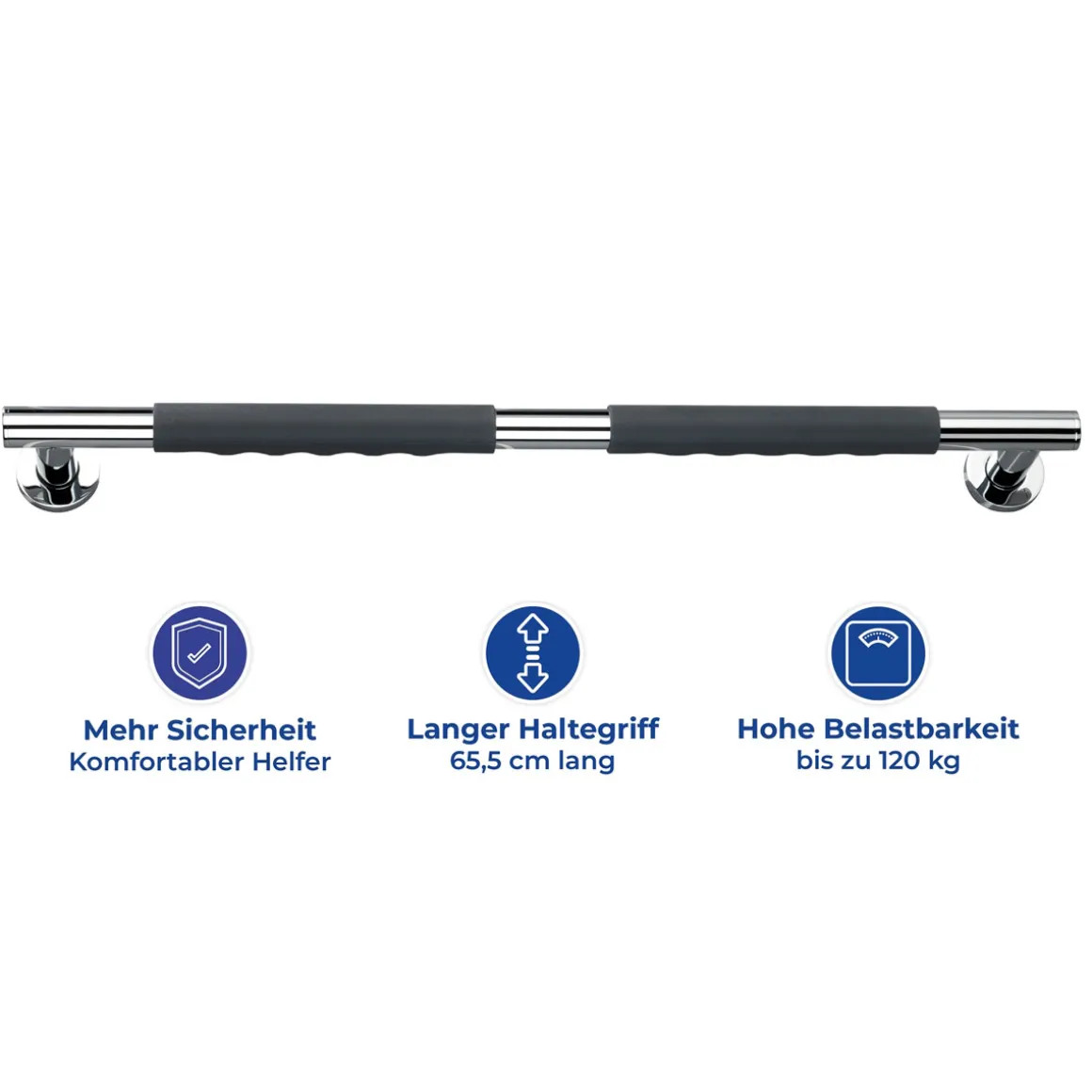 Wenko Edelstahl Wandhaltegriff Secura 65,5 cm