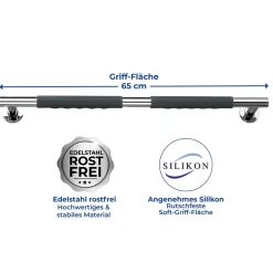 Wenko Edelstahl Wandhaltegriff Secura 65,5 cm