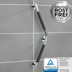 Wenko Edelstahl Wandhaltegriff Secura 37 x 37 cm