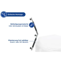 Wenko Edelstahl Wandhaltegriff Secura 37 x 37 cm