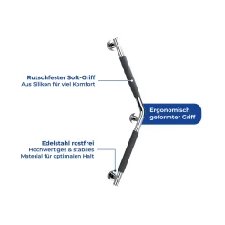 Wenko Edelstahl Wandhaltegriff Secura 37 x 37 cm