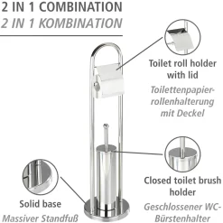 Wenko Exclusiv Stand WC-Garnitur Vasto Edelstahl rostfrei