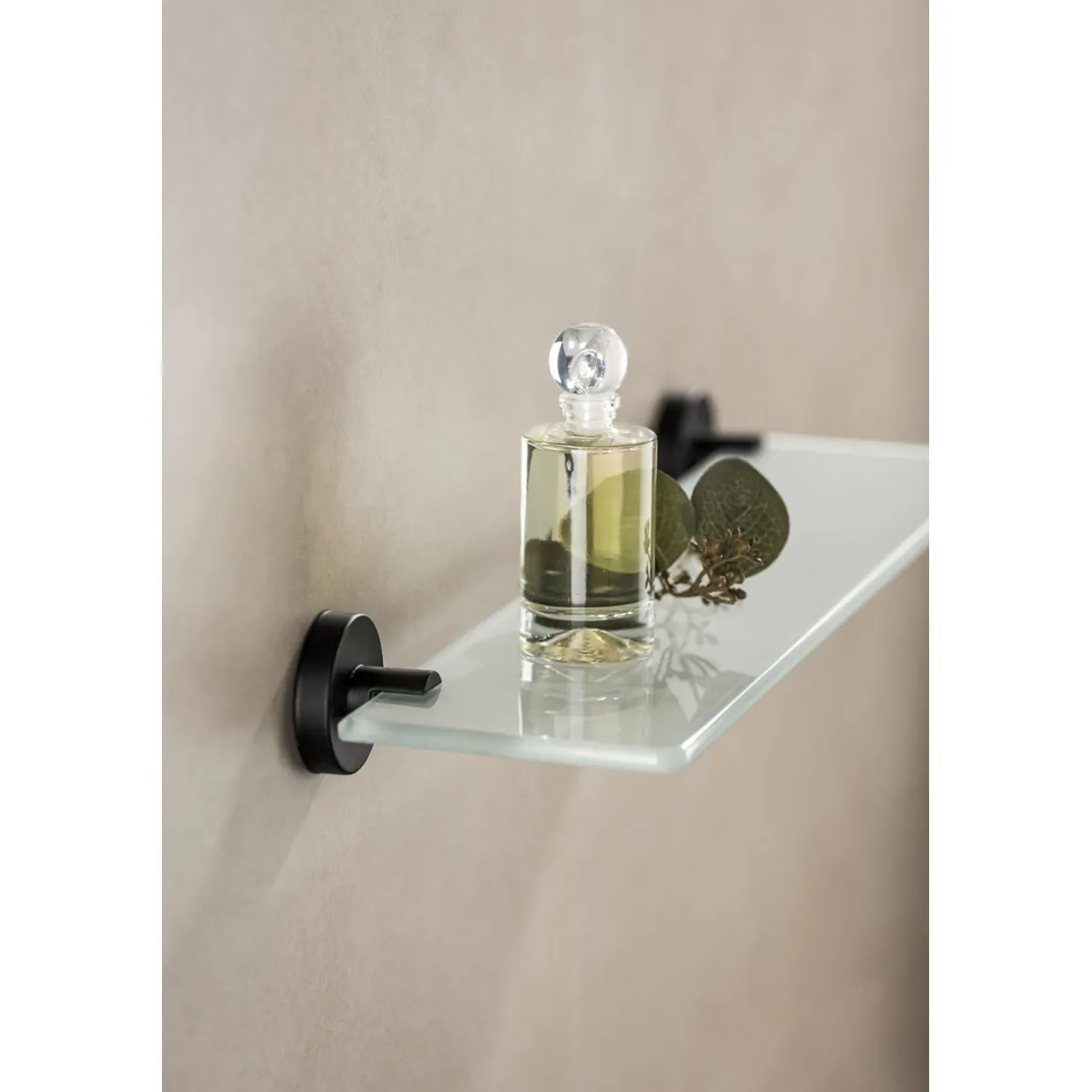 Wenko Glas Wandablage Bosio Black Edelstahl matt rostfrei