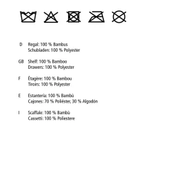 Wenko Haushaltswagen mit 3 Schubladen Bahari aus Bambus Wäschewagen aus Bambus