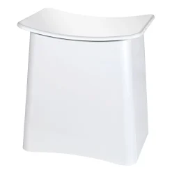 Wenko 2in1 Hocker Wing Weiß Badhocker mit herausnehmbarem Wäschesack