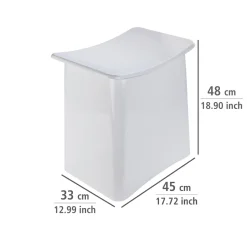 Wenko 2in1 Hocker Wing Weiß Badhocker mit herausnehmbarem Wäschesack