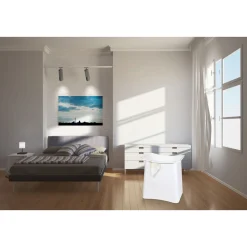 Wenko 2in1 Hocker Wing Weiß Badhocker mit herausnehmbarem Wäschesack