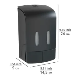Wenko 2-Kammer Desinfektionsmittel- und Seifenspender Tartas Schwarz Seifen-Dosierer und Desinfektionsspender Füllmenge je Kammer 480 ml