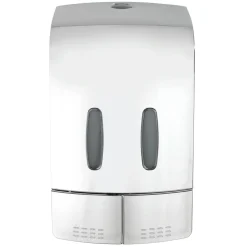 Wenko 2-Kammer Desinfektionsmittel- und Seifenspender Tartas Chrom Seifen-Dosierer und Desinfektionsspender Füllmenge je Kammer 480 ml