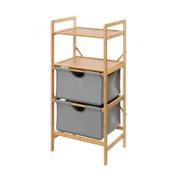 Wenko Regal Bahari aus Bambus mit 2 Schubladen Wäscheregal aus Bambus