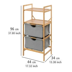 Wenko Regal Bahari aus Bambus mit 2 Schubladen Wäscheregal aus Bambus
