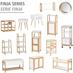 Wenko Regal Finja aus Bambus mit 4 Etagen 43 x 112 x 36 cm