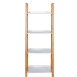 Wenko Regal Finja aus Bambus mit 4 Etagen 43 x 112 x 36 cm