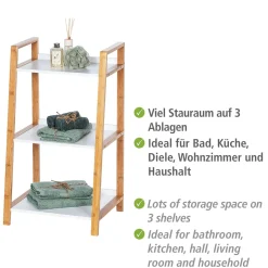 Wenko Regal Finja aus Bambus mit 3 Etagen 43 x 76 x 36 cm