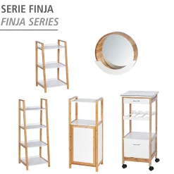 Wenko Regal Finja aus Bambus mit 3 Etagen 43 x 76 x 36 cm