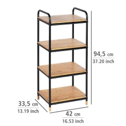 Wenko Regal Loft aus Bambus mit 4 Etagen Badezimmerregal Wohnregal