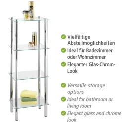 Wenko Regal Yago viereckig mit 4 Glasablagen