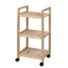 Wenko Rollregal 3 Etagen Acina Rollwagen Küchen-Regal Badezimmer-Regal auf Rollen FSC