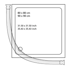 Wenko Rundduschstange Chrom 80 x 80 / 90 x 90 cm