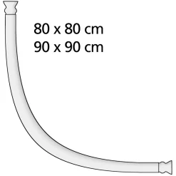 Wenko Rundduschstange Chrom 80 x 80 / 90 x 90 cm