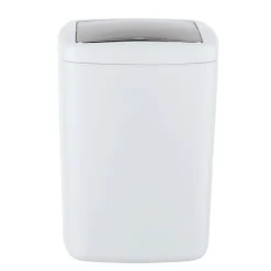 Wenko Schwingdeckeleimer Barcelona L Weiß Spezialkunststoff absolut bruchsicher 8,5 L