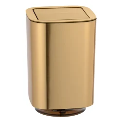 Wenko Schwingdeckeleimer Auron Gold Kosmetikeimer mit Schwingdeckel 5,5 l