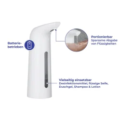 Wenko Sensor Desinfektionsmittel- und Seifenspender Larino automatischer Infrarot Seifen-Dosierer und Desinfektionsspender Füllmenge 400 ml