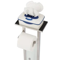 Wenko Stand WC-Garnitur Debar mit Ablage Edelstahl rostfrei
